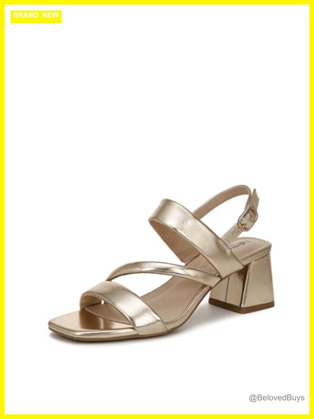 Women's Block Heel Slingback Sandal Padded Ankle Strap Dressy 2 1/8 inch Heel